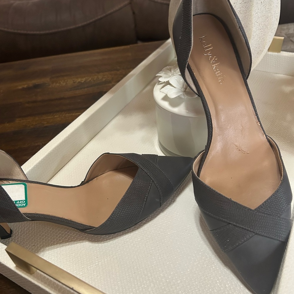 Kelly & Katie Gray Elegant Kitten Heels